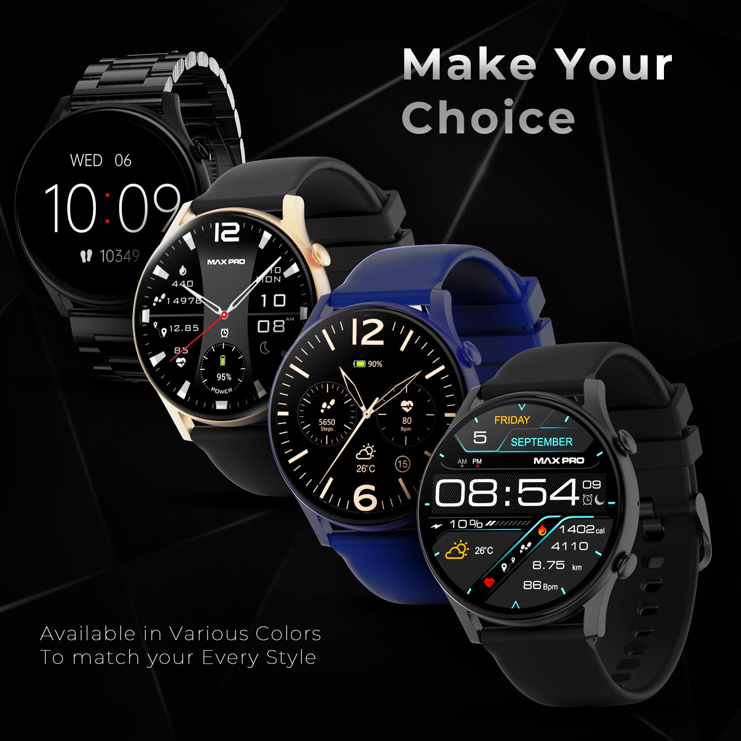 Maxima Power 1.43" Super AMOLED Bluetooth Calling Smart Watch | 466x466 Pixels Retina Resolution Display 1000Nits| Always On Smartwatch with AI Voice Assistant |Health Monitoring |Long Battery Life SaumyasStore