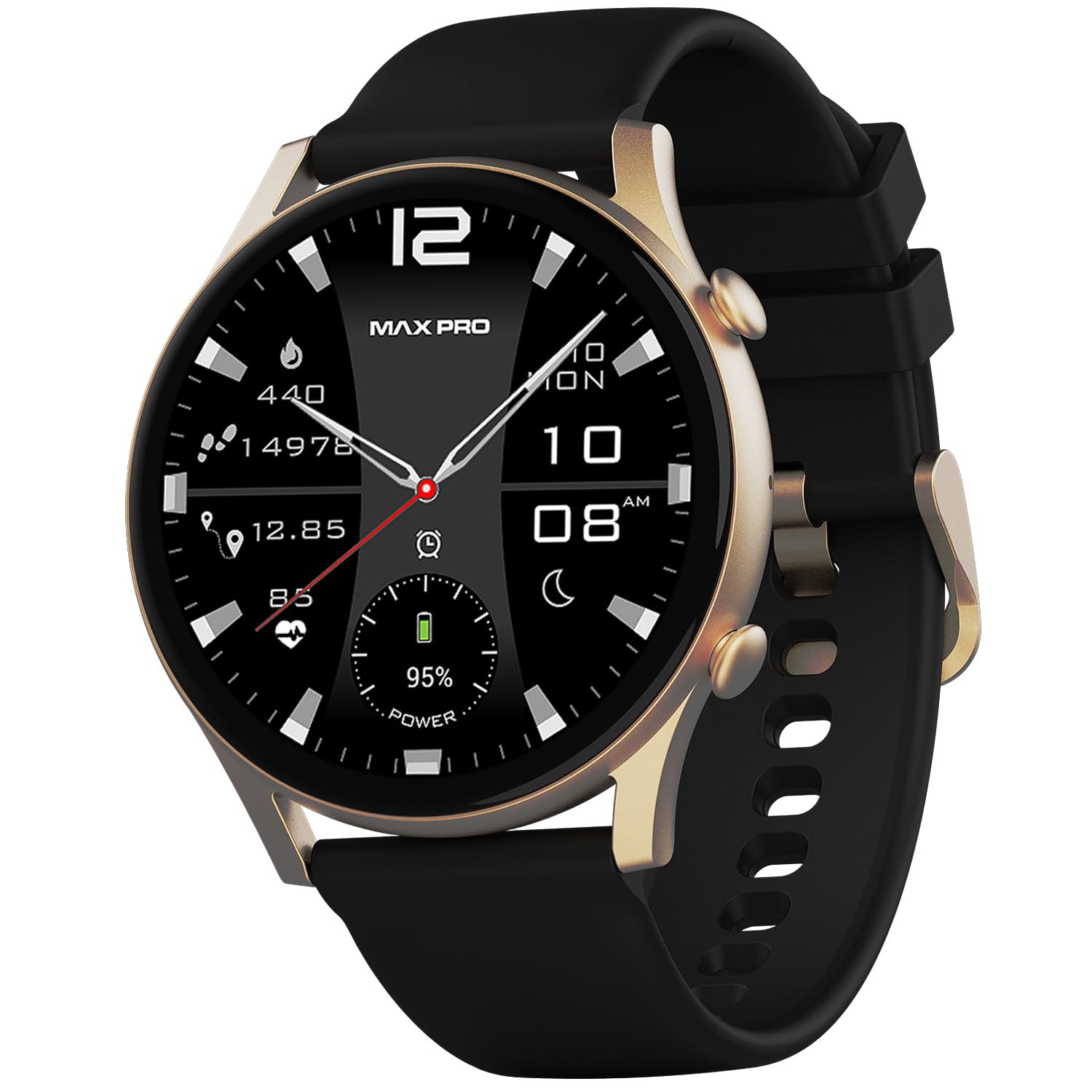 Maxima Power 1.43" Super AMOLED Bluetooth Calling Smart Watch | 466x466 Pixels Retina Resolution Display 1000Nits| Always On Smartwatch with AI Voice Assistant |Health Monitoring |Long Battery Life SaumyasStore