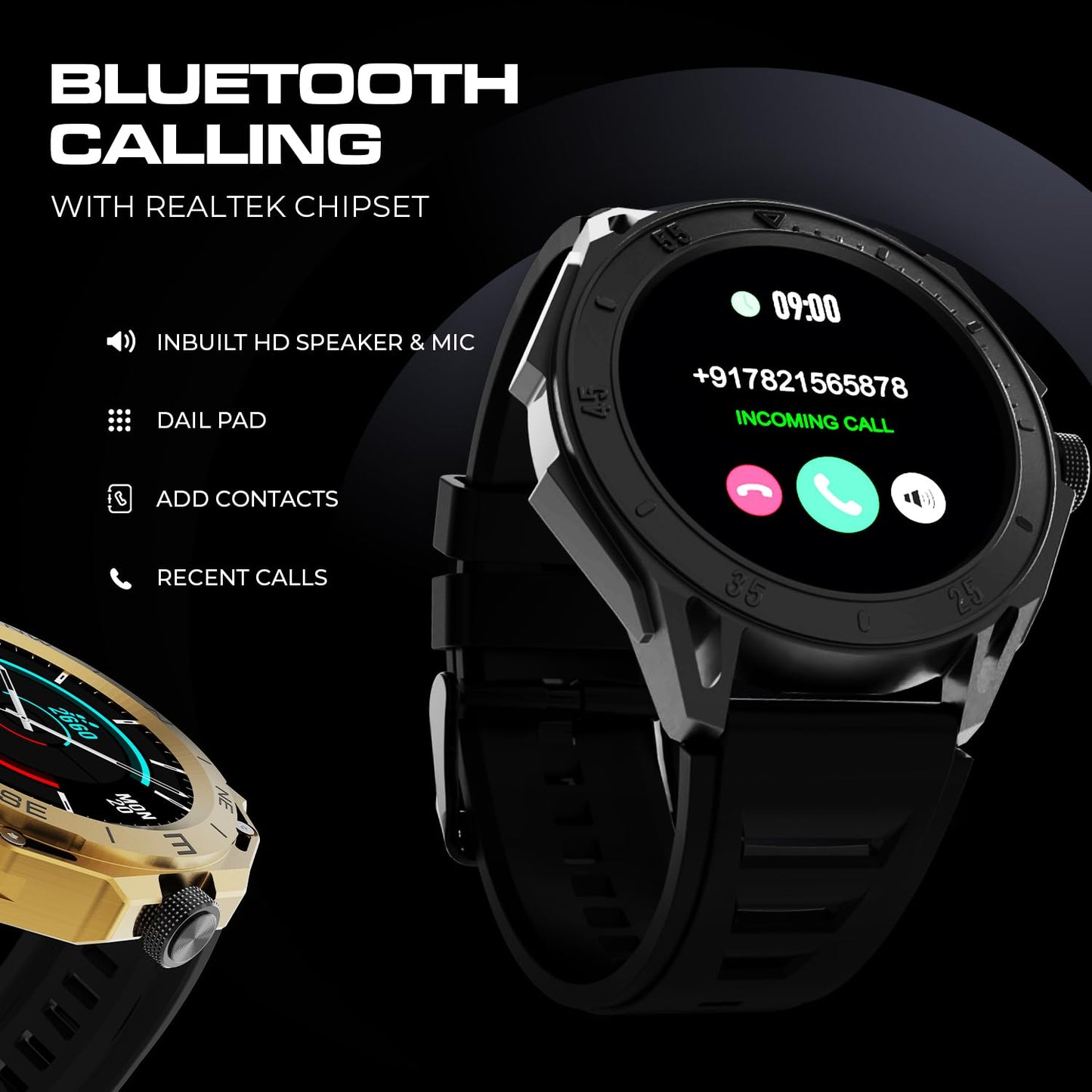 Maxima Raptor 1.39" HD Round Smart Watch for Men & Women with Premium Dual Metallic Case & Inbuilt Compass, Bluetooth Calling Smart Watch, 650 Nits, Extended Battery Life, Rotating Crown Smartwatch SaumyasStore