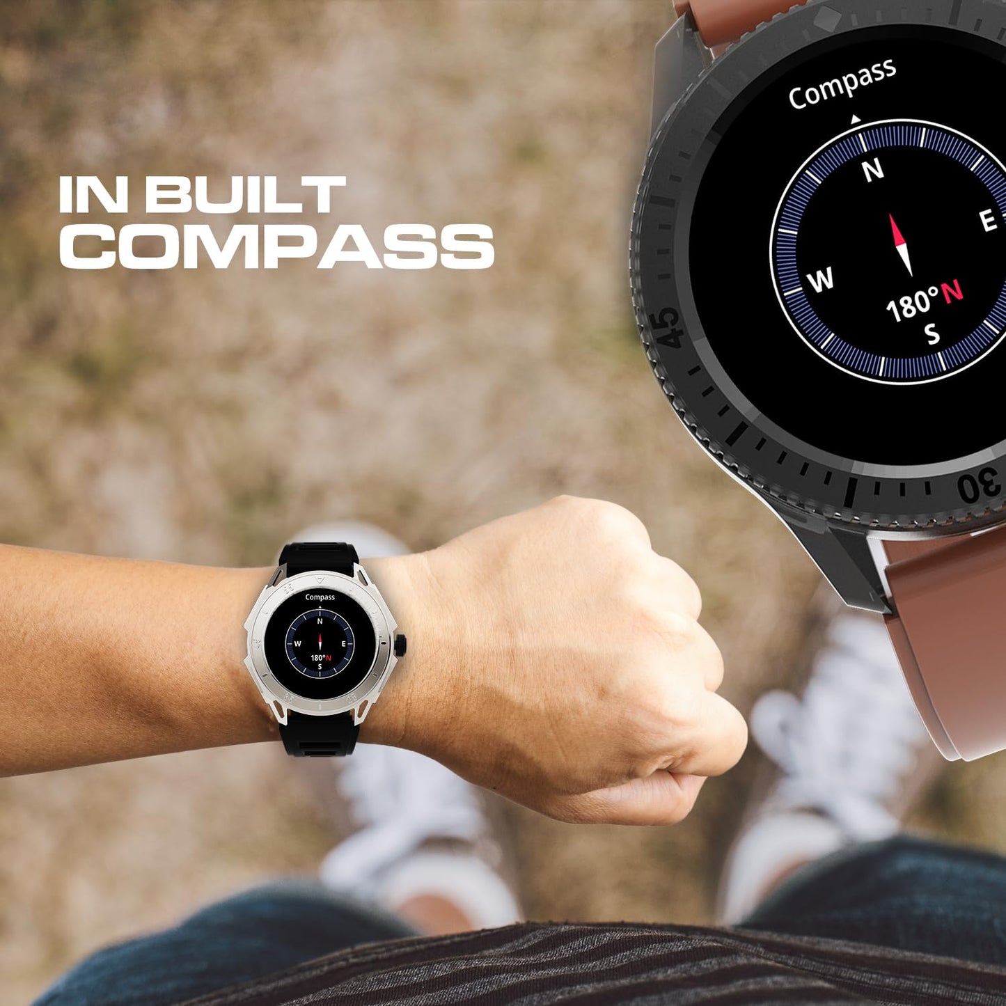 Maxima Raptor 1.39" HD Round Smart Watch for Men & Women with Premium Dual Metallic Case & Inbuilt Compass, Bluetooth Calling Smart Watch, 650 Nits, Extended Battery Life, Rotating Crown Smartwatch SaumyasStore