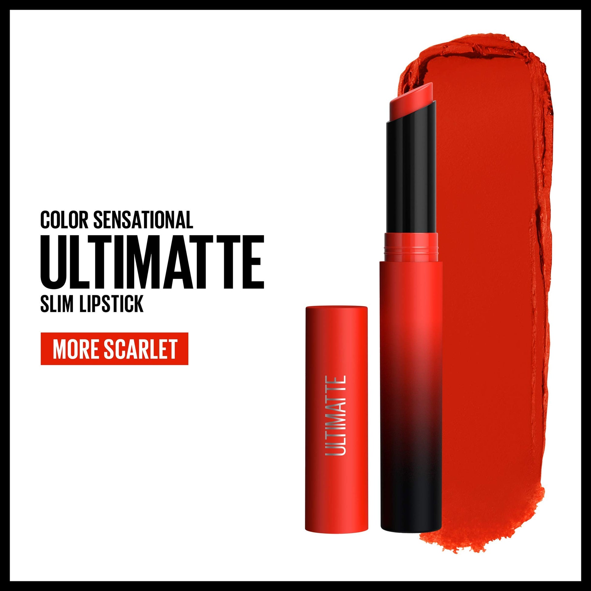 Maybelline Color Sensational Ultimatte Matte Lipstick, Non-Drying, Intense Color Pigment, More Scarlet, Scarlet Red, 1 Count SaumyasStore