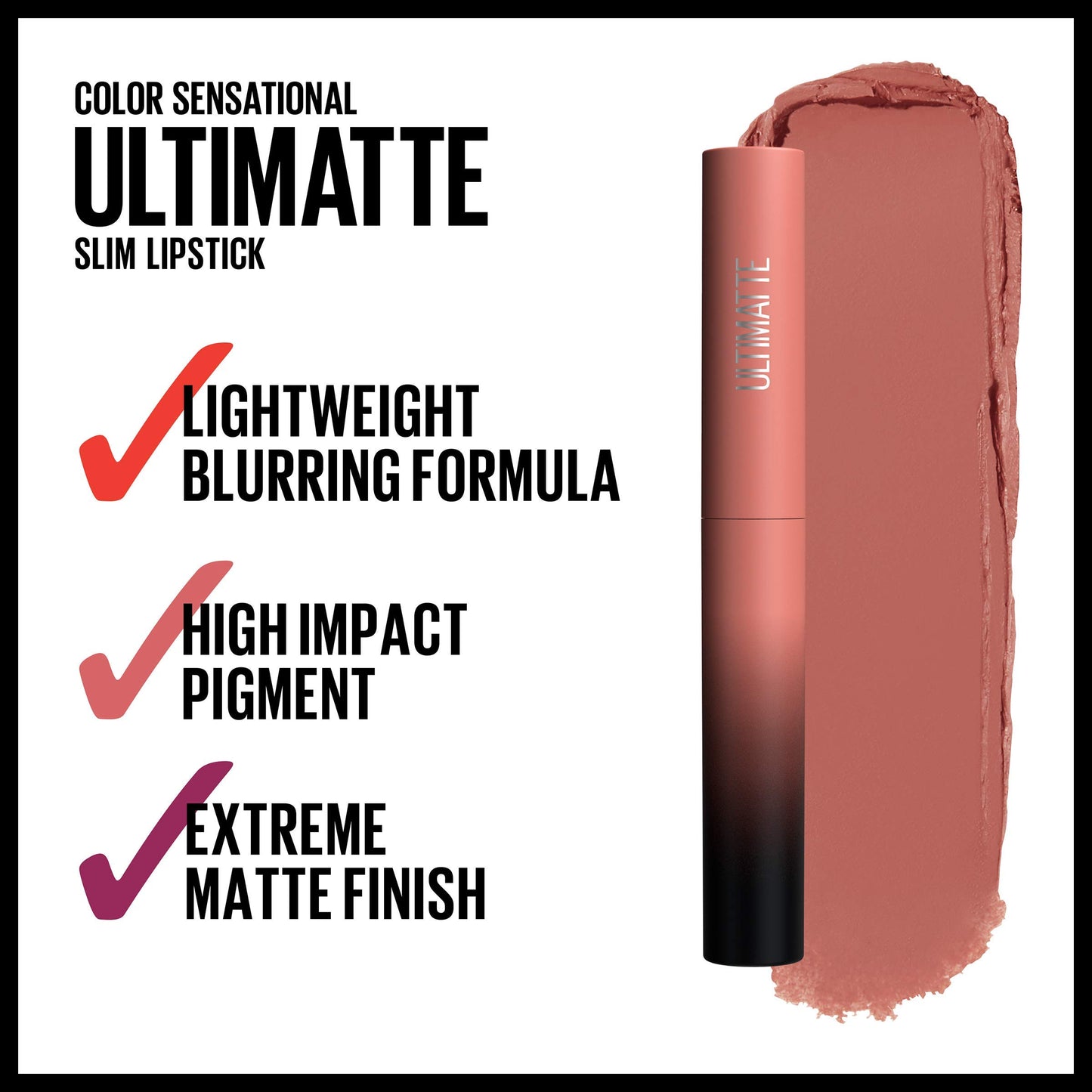 Maybelline New York Color Sensational Ultimatte Matte Lipstick, Non-Drying, Intense Color Pigment, More Buff, Pink Beige, 0.06 oz SaumyasStore