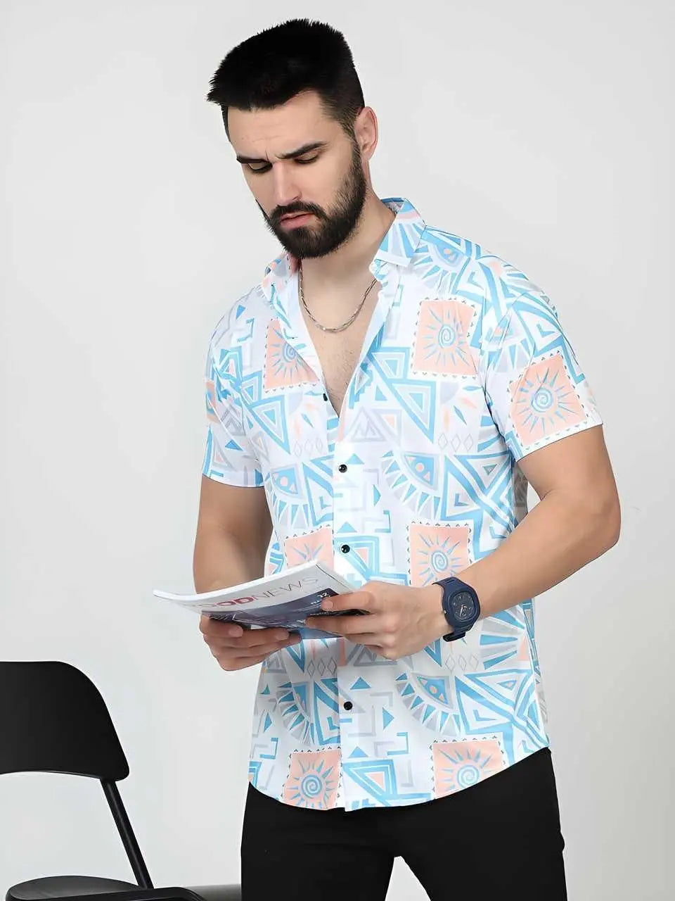 Men's Printed Rayon Half Sleeves Shirt SaumyasStore