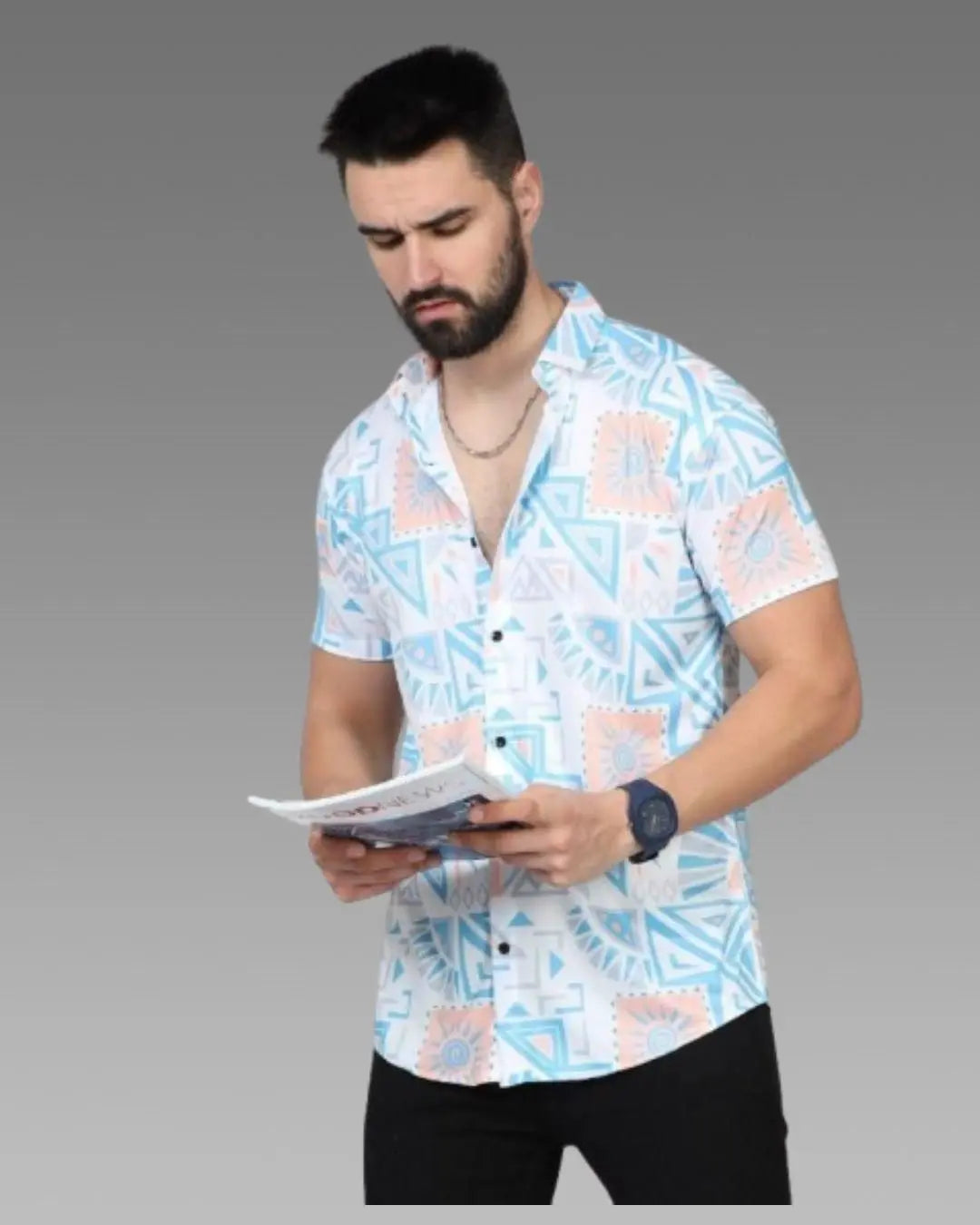 Men's Printed Rayon Half Sleeves Shirt SaumyasStore