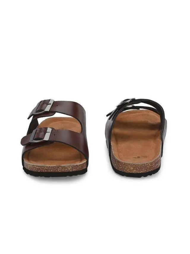 Mens Arizona Brown Leather Slippers SaumyasStore