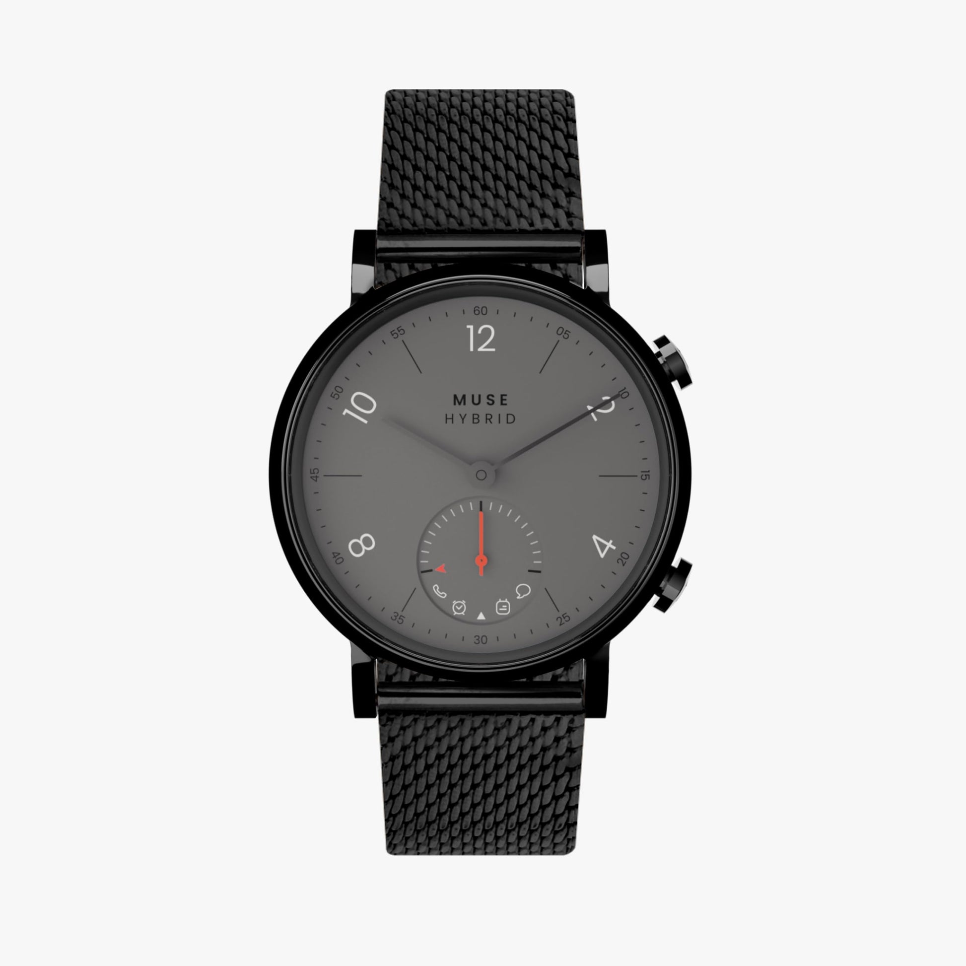 Muse Modernist Milanese Edition Hybrid Smartwatch for Men & Women with Bluetooth Connectivity, Step Counter, Sleep Monitoring, 5ATM Water Resistant (36MM, Black Grey) SaumyasStore