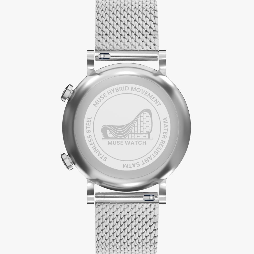 Muse Modernist Milanese Edition Hybrid Smartwatch for Men & Women with Bluetooth Connectivity, Step Counter, Sleep Monitoring, 5ATM Water Resistant (36MM, Blue) SaumyasStore