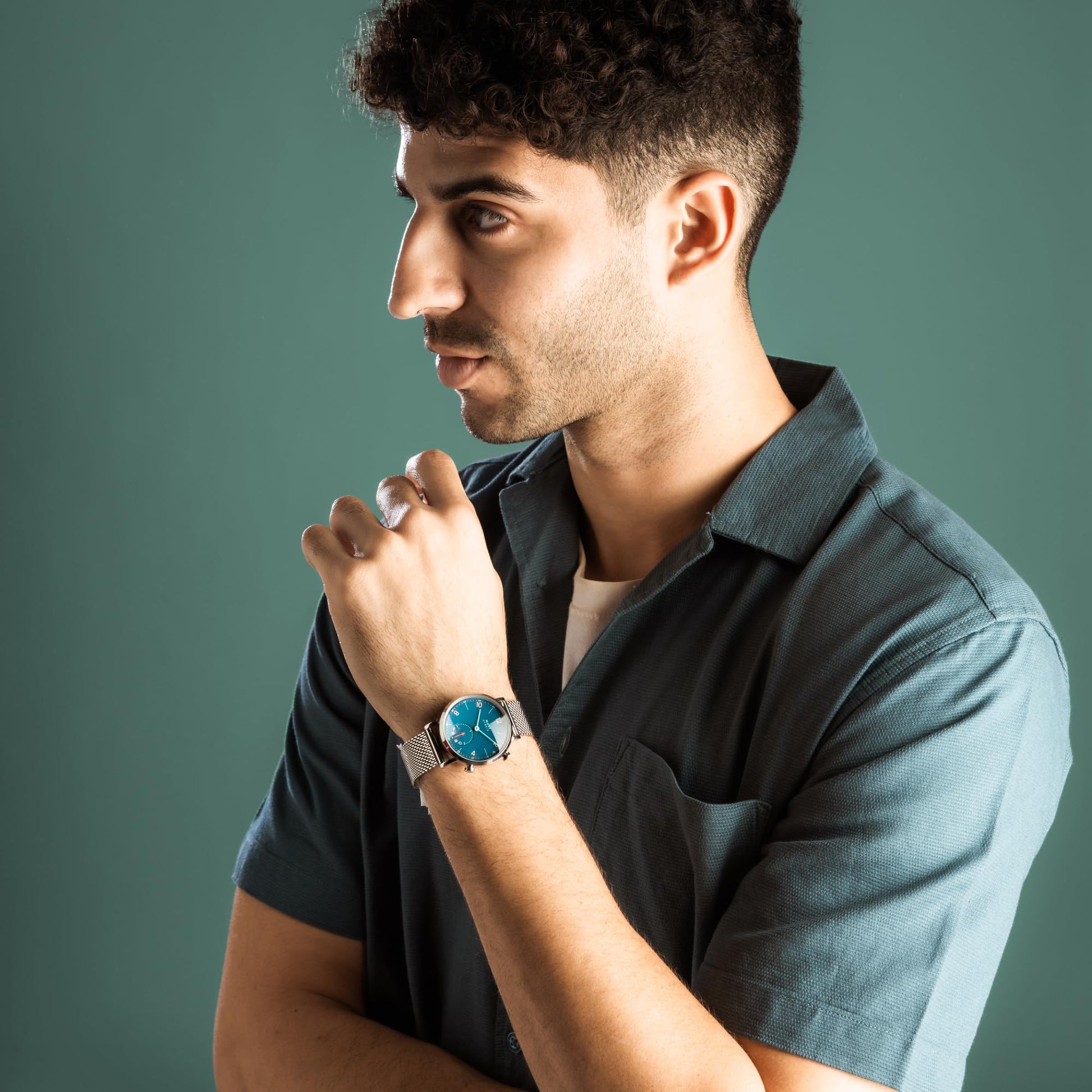 Muse Modernist Milanese Edition Hybrid Smartwatch for Men & Women with Bluetooth Connectivity, Step Counter, Sleep Monitoring, 5ATM Water Resistant (36MM, Blue) SaumyasStore