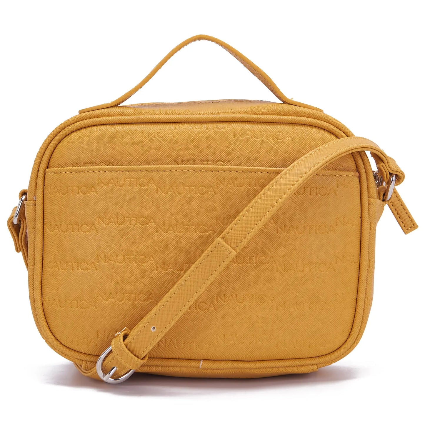 Nautica All Aboard Top-Handle Logo Crossbody White One Size, Tan SaumyasStore