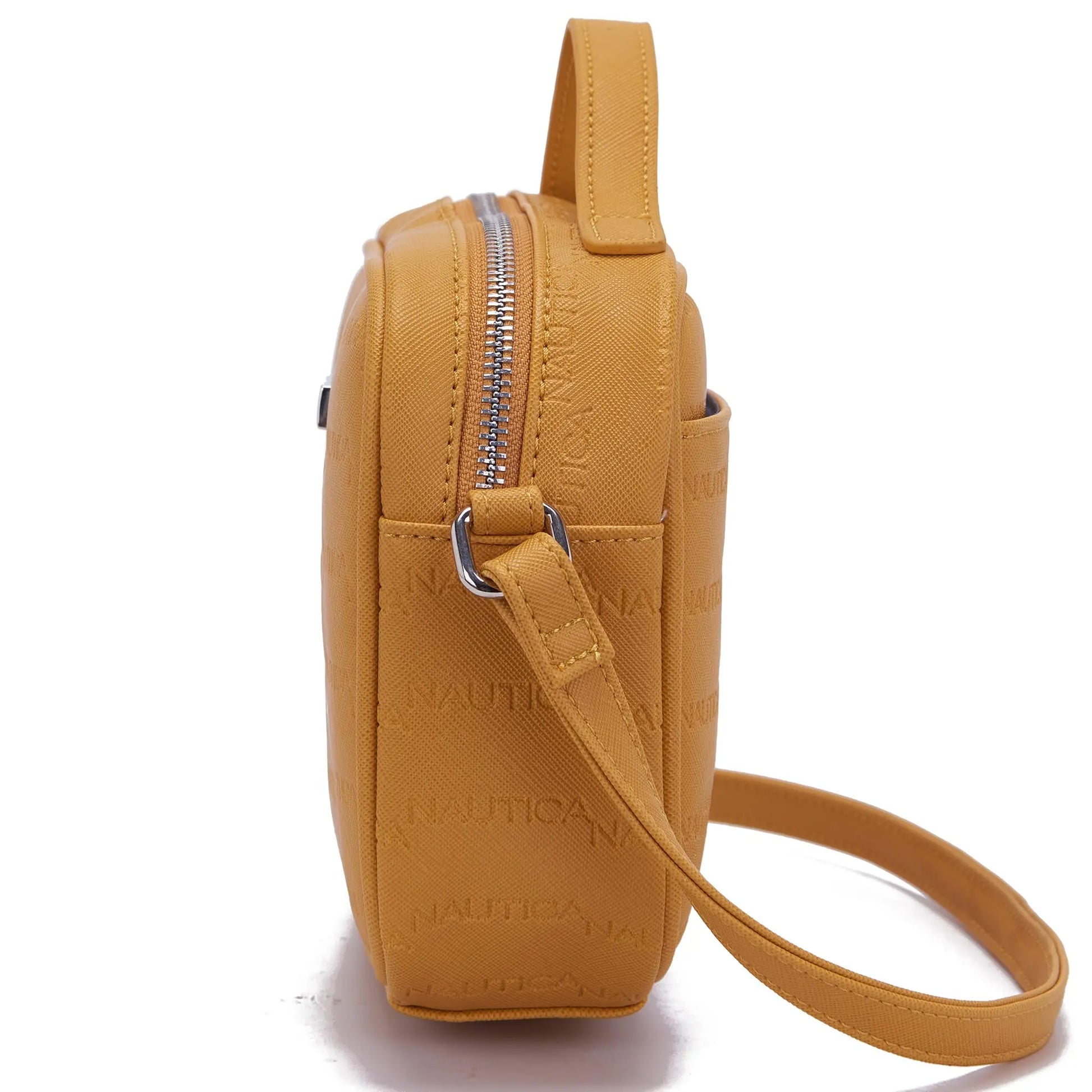 Nautica All Aboard Top-Handle Logo Crossbody White One Size, Tan SaumyasStore