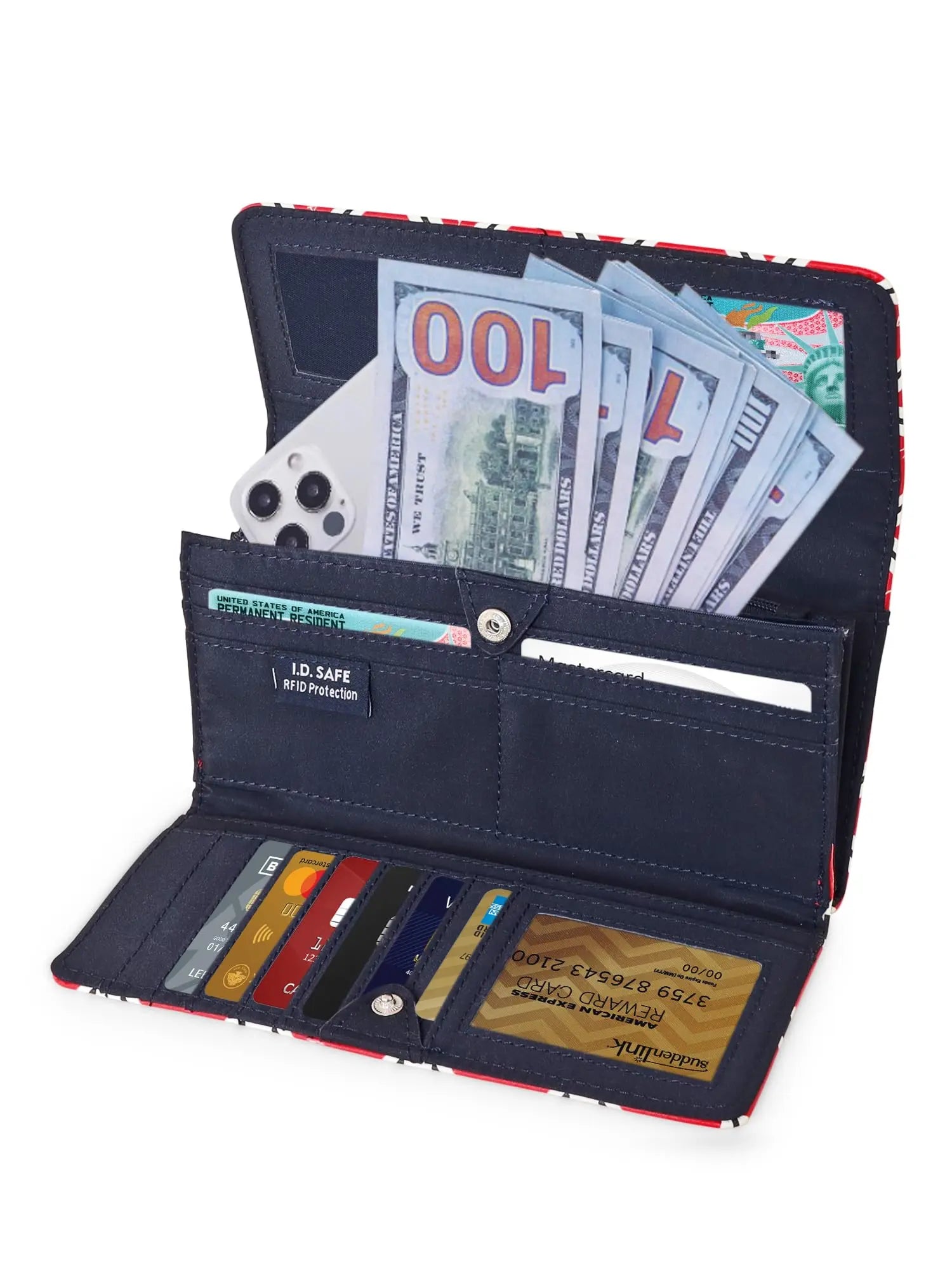 Nautica Money Manager RFID Women's Polyurethane Wallet Clutch Organizer, Red SaumyasStore