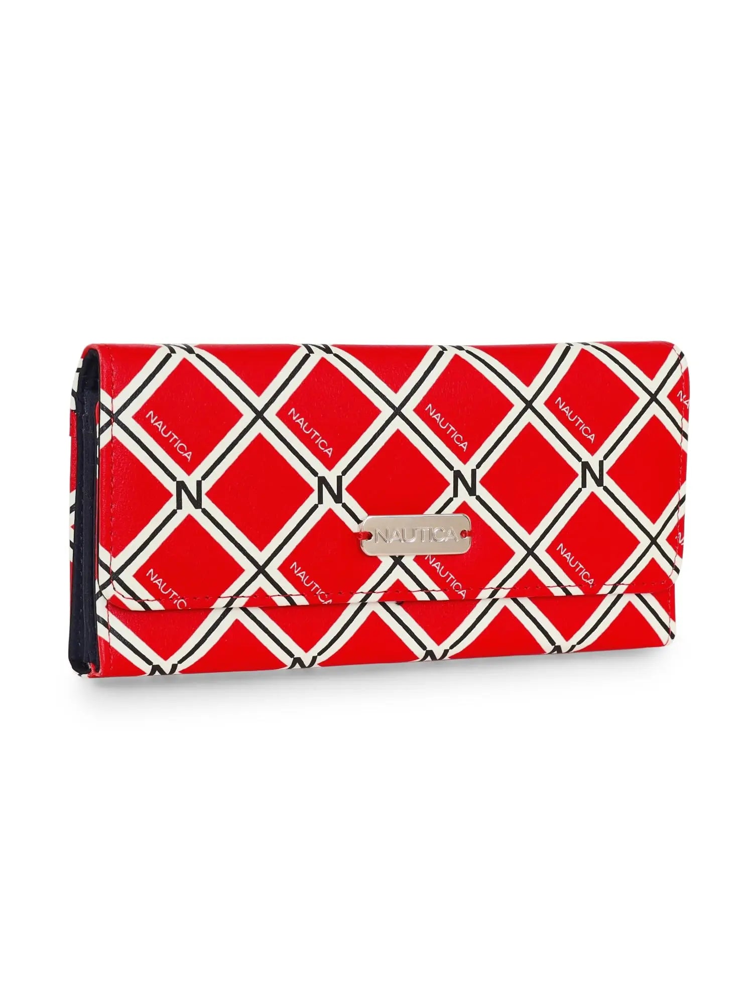Nautica Money Manager RFID Women's Polyurethane Wallet Clutch Organizer, Red SaumyasStore