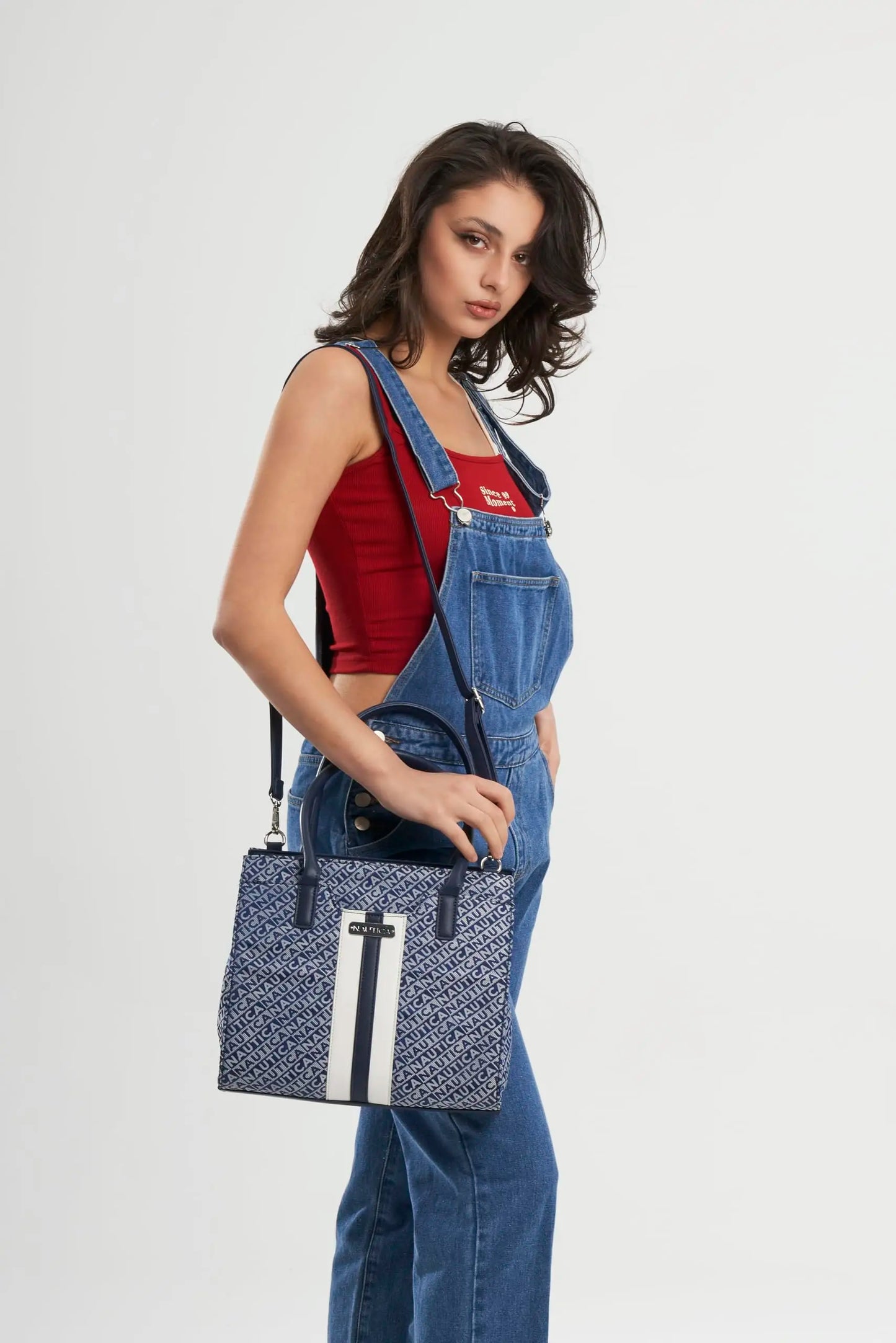 Nautica Womens Sandy Jr. Top Handel Satchel with Removable Crossbody Strap, Navy Blue SaumyasStore