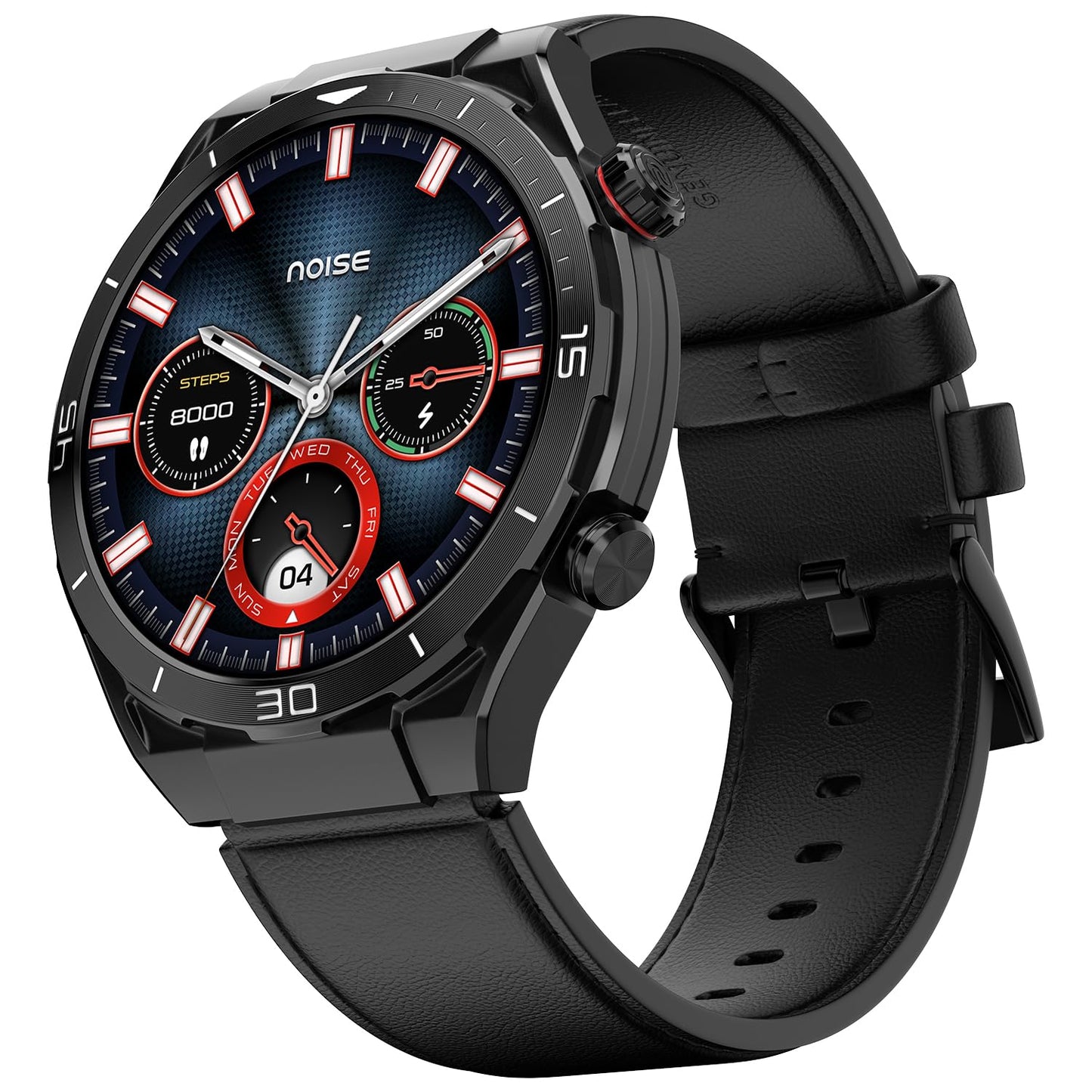 Noise Active 2 Smart Watch with 1.46" AMOLED Display, Upto 10 Days Battery, Premium Metal Build with Sleek Dial, BT Calling, Functional Crown, 100+ Sports Modes (Classic Black) SaumyasStore