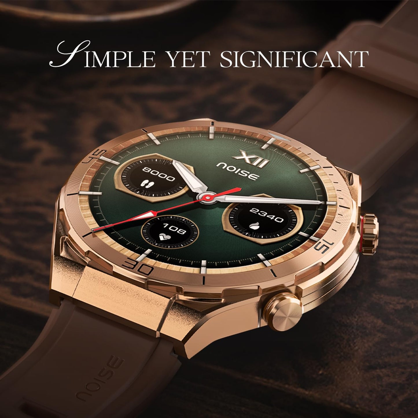 Noise Active 2 Smart Watch with 1.46" AMOLED Display, Upto 10 Days Battery, Premium Metal Build with Sleek Dial, BT Calling, Functional Crown, 100+ Sports Modes (Classic Brown) SaumyasStore