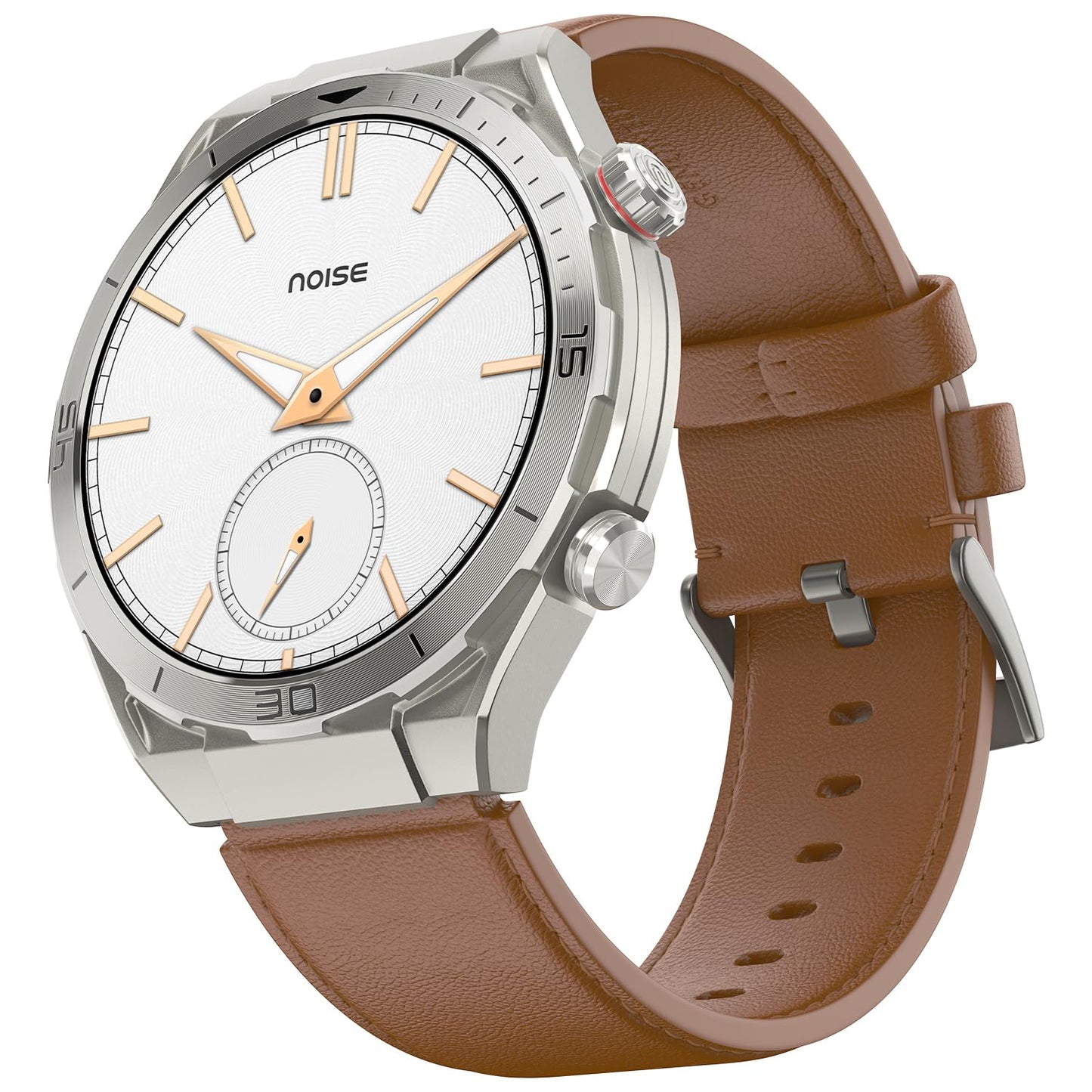 Noise Active 2 Smart Watch with 1.46" AMOLED Display, Upto 10 Days Battery, Premium Metal Build with Sleek Dial, BT Calling, Functional Crown, 100+ Sports Modes (Classic Brown) SaumyasStore