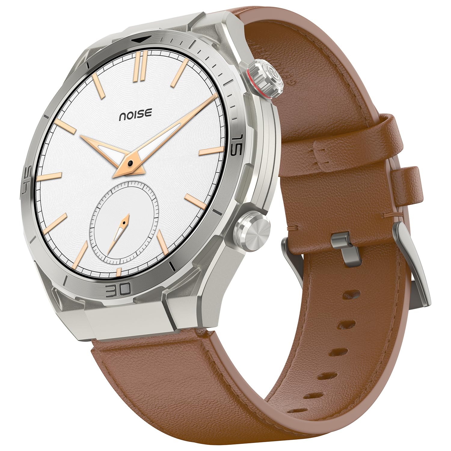 Noise Active 2 Smart Watch with 1.46" AMOLED Display, Upto 10 Days Battery, Premium Metal Build with Sleek Dial, BT Calling, Functional Crown, 100+ Sports Modes (Classic Brown) SaumyasStore