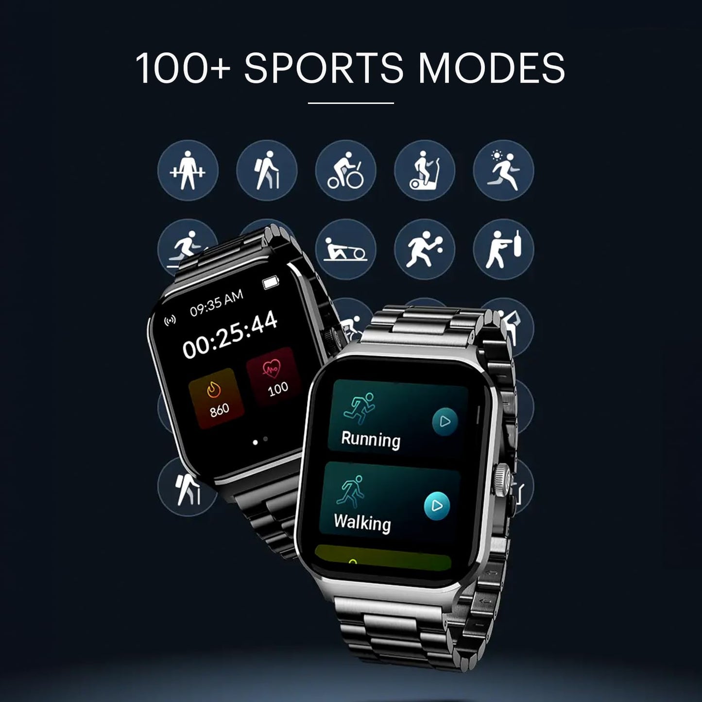 Noise Canvas Smart Watch with 1.96" Vivid Display, Functional Crown, BT Calling, 150+ Watch Faces, AI Voice Assistant, Health Suiteᵀᴹ, 100+ Sports Modes, IP67, Upto 7 Days Battery (Elite Silver) SaumyasStore