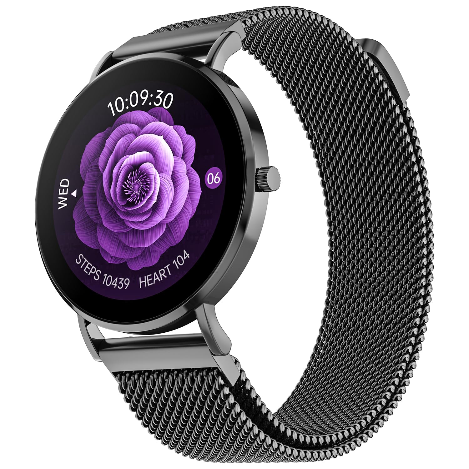 Noise Diva 2 Fashion Smart Watch for Women - Sleekest Dial, 36mm AMOLED Display, Snug Fit, Improved Female Cycle Tracker, BT Calling, Sleep Tracking, AI Voice Assistant, Password Protection-Black Link SaumyasStore