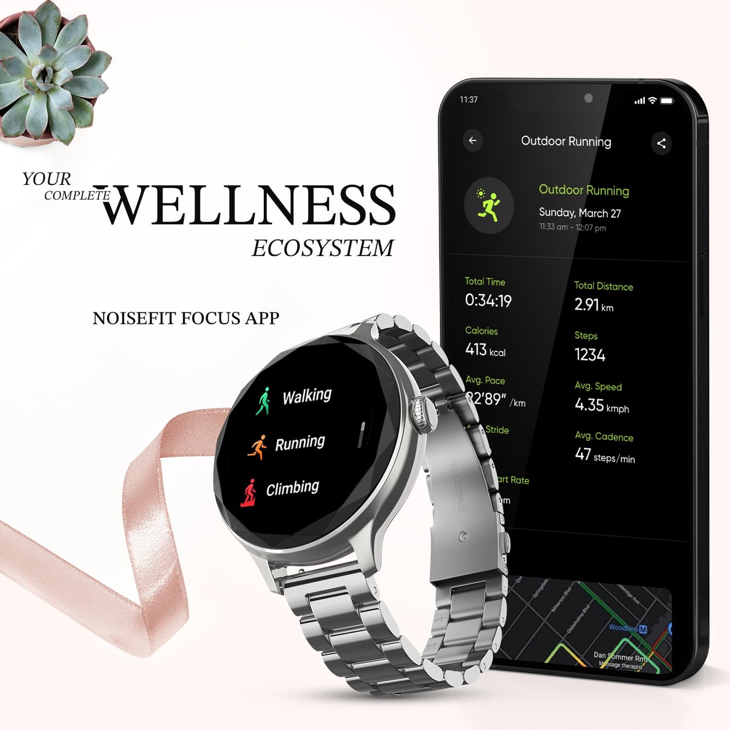 Noise NoiseFit Grace Smartwatch - Jet Black SaumyasStore