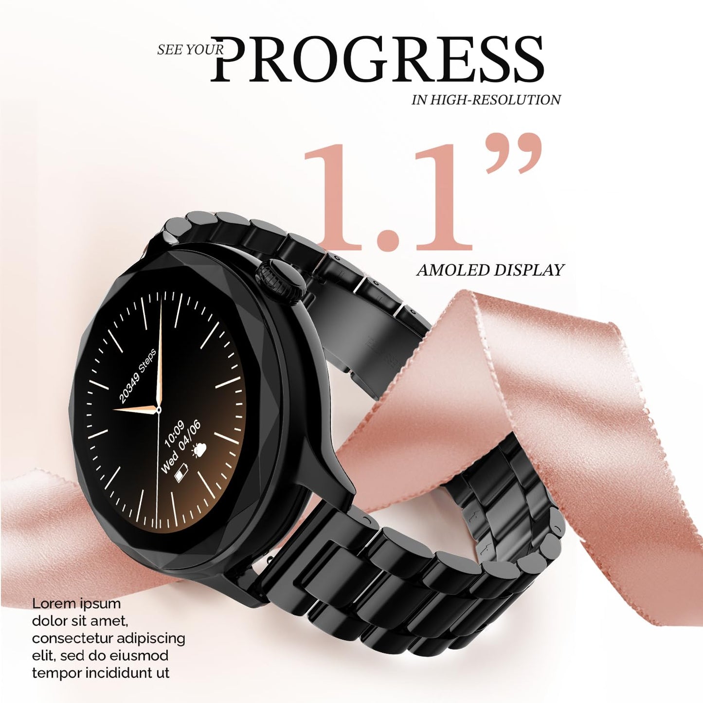 Noise NoiseFit Grace Smartwatch - Rose Gold SaumyasStore