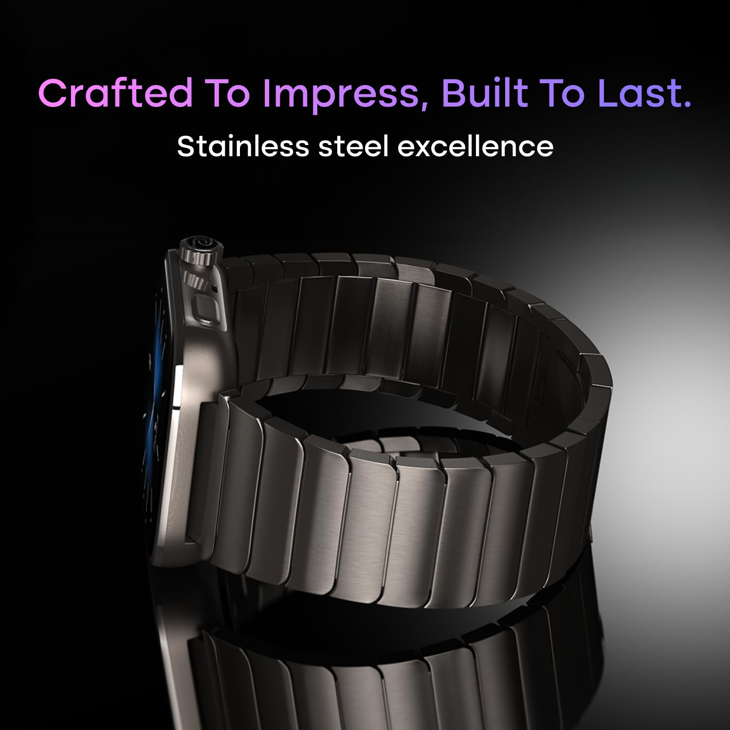 Noise Pro 6 Max Smart Watch:Intelligent AI, Endless AI Watch Faces, AI Companion, 1.96” AMOLED, Stainless Steel Build, Built-in GPS, 5 ATM, EN2 Processor, for iOS & Android(Jet Black) SaumyasStore