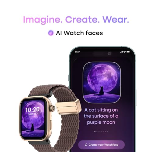 Noise Pro 6 Smart Watch:Intelligent AI, Endless AI Watch Faces, AI Companion, 1.85” AMOLED, EN2 Processor, Nebula UI 2.0, Emergency SOS, Compatible with iOS & Android(Vineyard Weave) SaumyasStore
