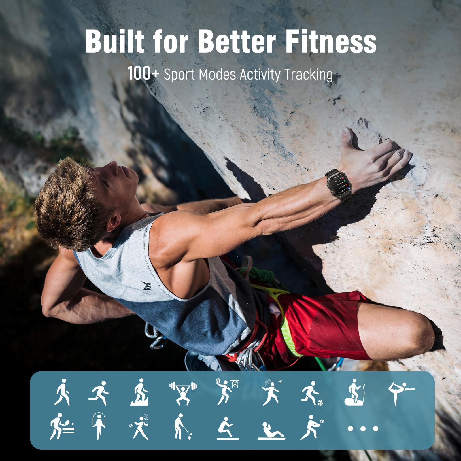 OCTDG Smart Watch(Answer/Make Calls),1.96" AMOLED Display with 110+ Outdoor Sport Modes Fitness Tracker for Men,IP68 Waterproof Military Bluetooth Digital Watches for Android iOS SaumyasStore