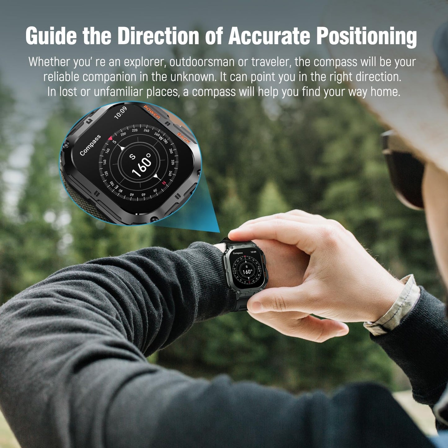 OCTDG Smart Watch(Answer/Make Calls),1.96" AMOLED Display with 110+ Outdoor Sport Modes Fitness Tracker for Men,IP68 Waterproof Military Bluetooth Digital Watches for Android iOS SaumyasStore