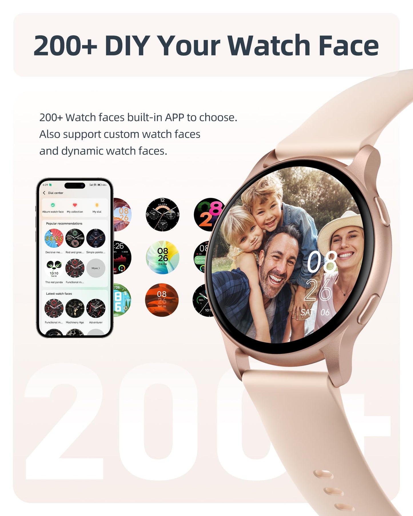 Parsonver Smart Watch for Women(Answer/Make Calls), 5ATM Waterproof Swimming Monitor, Fitness Tracker with 100+ Sports Modes, Heart Rate, Sleep Monitor, 44mm Smartwatch for Android & iPhone, Rose Gold SaumyasStore