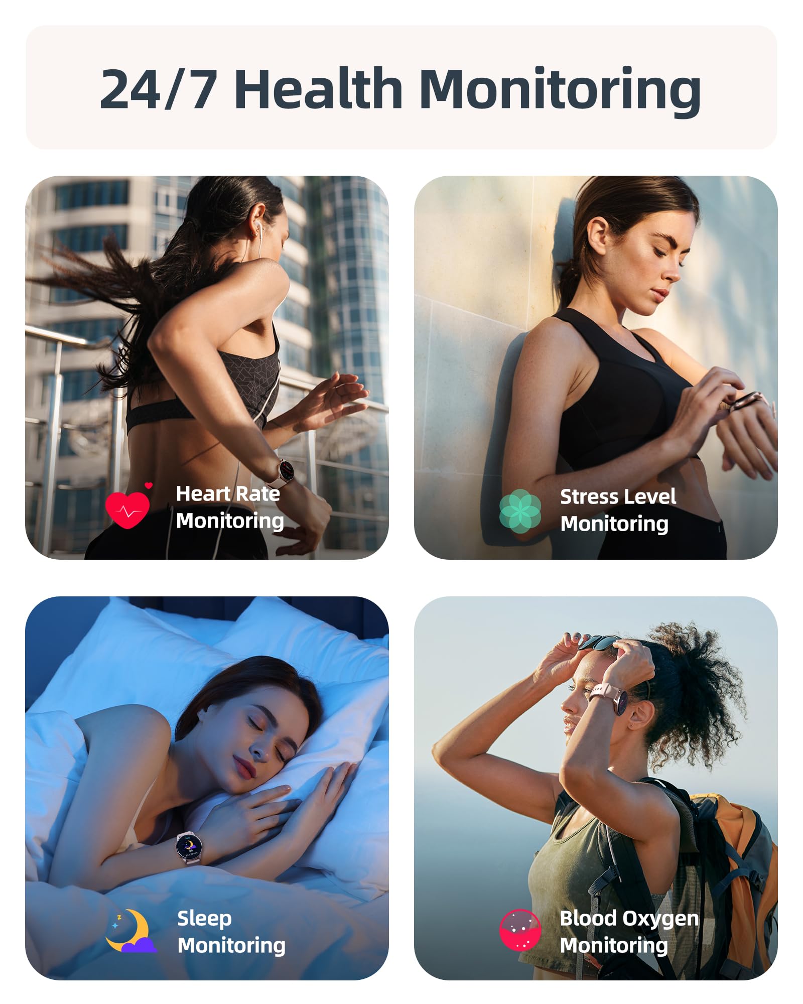 Parsonver Smart Watch for Women(Answer/Make Calls), 5ATM Waterproof Swimming Monitor, Fitness Tracker with 100+ Sports Modes, Heart Rate, Sleep Monitor, 44mm Smartwatch for Android & iPhone, Rose Gold SaumyasStore