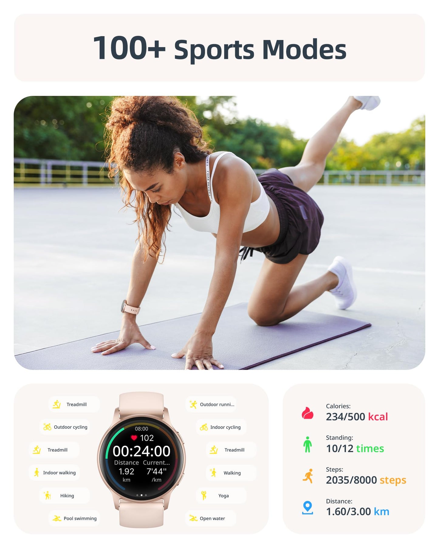 Parsonver Smart Watch for Women(Answer/Make Calls), 5ATM Waterproof Swimming Monitor, Fitness Tracker with 100+ Sports Modes, Heart Rate, Sleep Monitor, 44mm Smartwatch for Android & iPhone, Rose Gold SaumyasStore