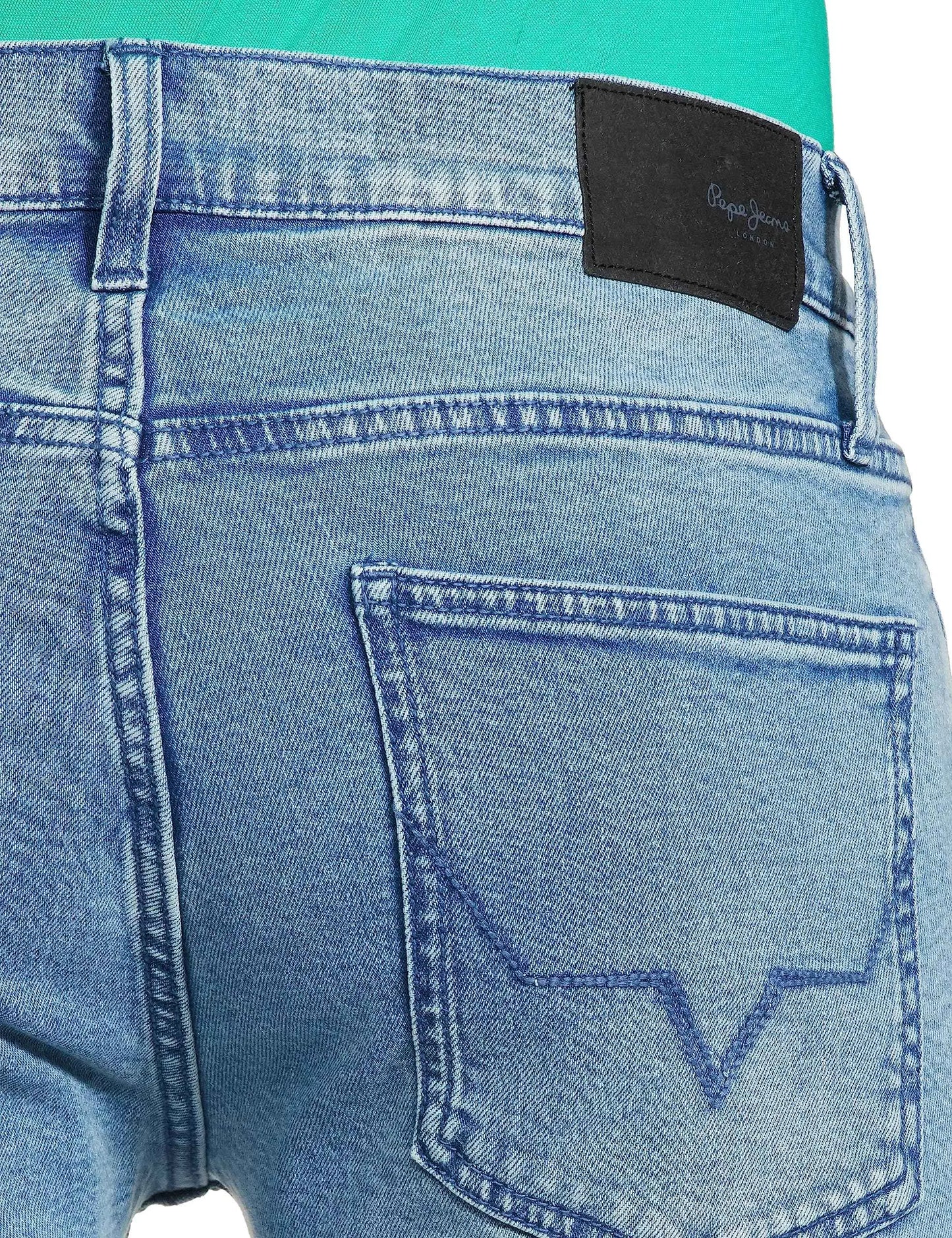 Pepe Jeans Men's Mid Rise Slim Fit Jeans Light Blue SaumyasStore