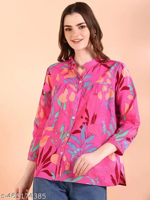 Pink Tie-Dye Crepe Loose Fit Shirt SaumyasStore