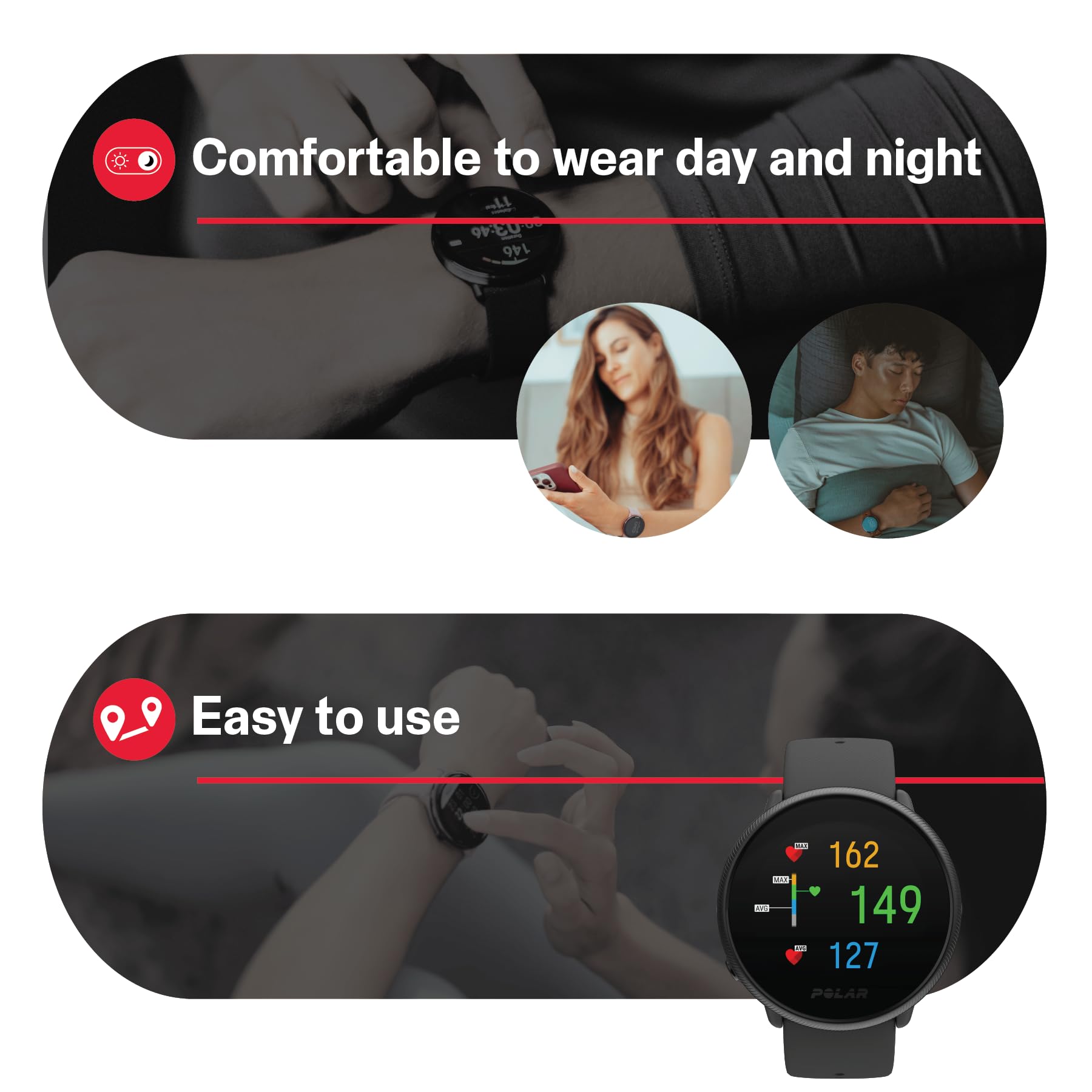 Polar Ignite 2 - Fitness Smartwatch with Integrated GPS - Wrist-Based Heart Monitor - Personalized Guidance for Workouts, Recovery and Sleep Tracking - Music Controls, Weather, Phone Notifications SaumyasStore