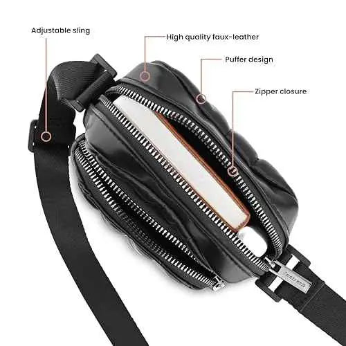 Puffer Hustle Sling | Faux-Leather Women's Handbags | Sling for Casual Carry SaumyasStore