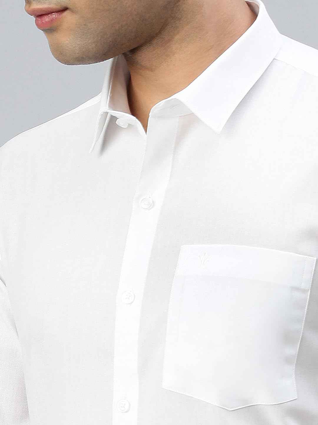 RAMRAJ COTTON Men Solid White Casual Shirt (42;White_ 12) SaumyasStore