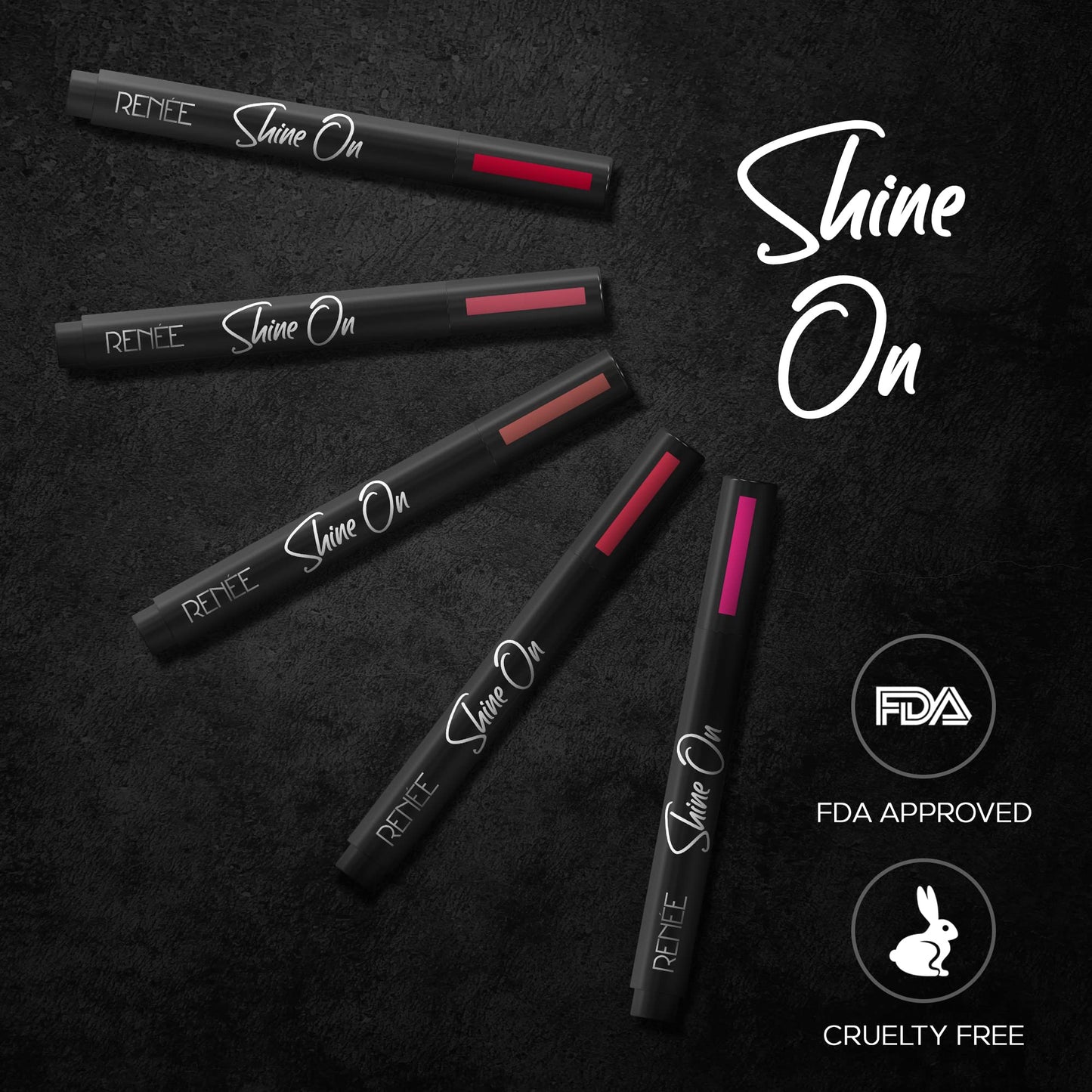 RENEE Shine on Lip Lacquer Celestial Coral 1.8ml - Long Lasting, Lightweight, Non Drying & Non Sticky - High Gloss, Intense Color & Glassy Shine SaumyasStore