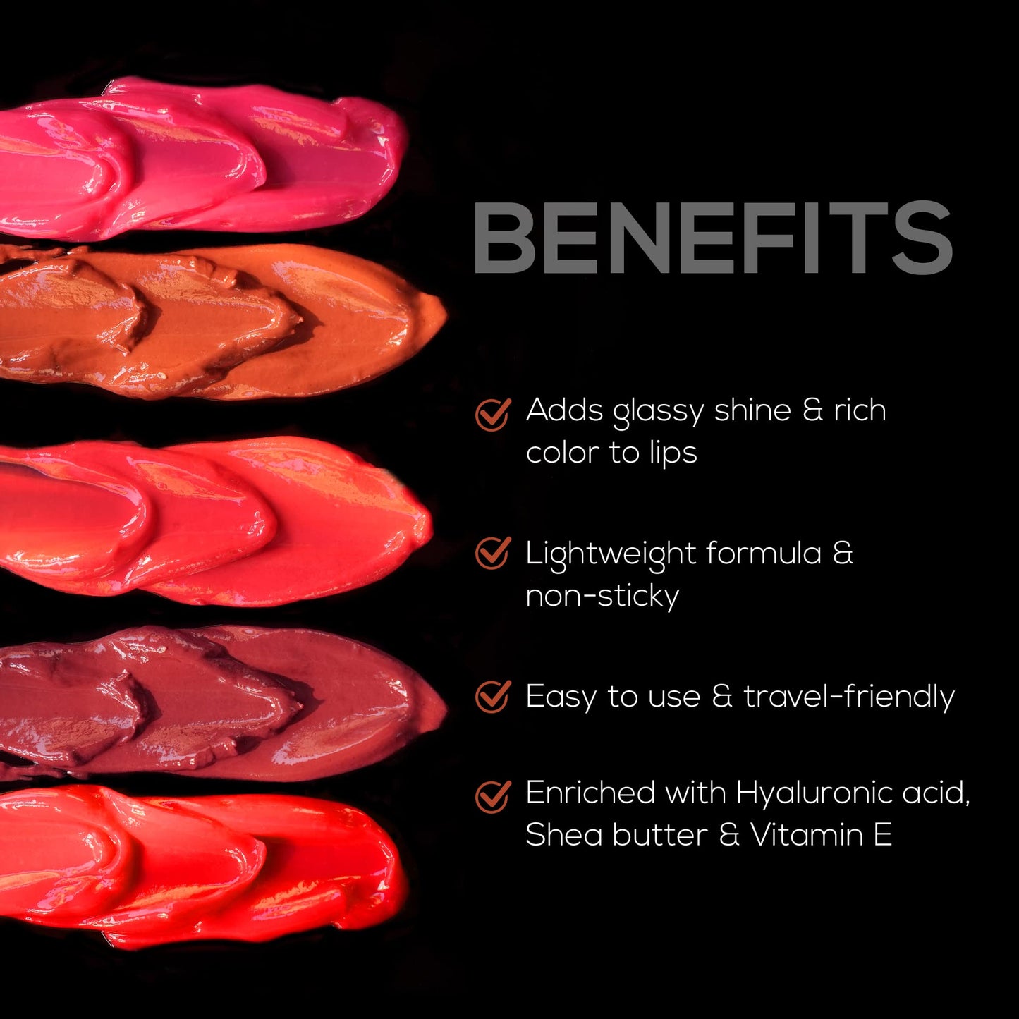 RENEE Shine on Lip Lacquer Celestial Coral 1.8ml - Long Lasting, Lightweight, Non Drying & Non Sticky - High Gloss, Intense Color & Glassy Shine SaumyasStore