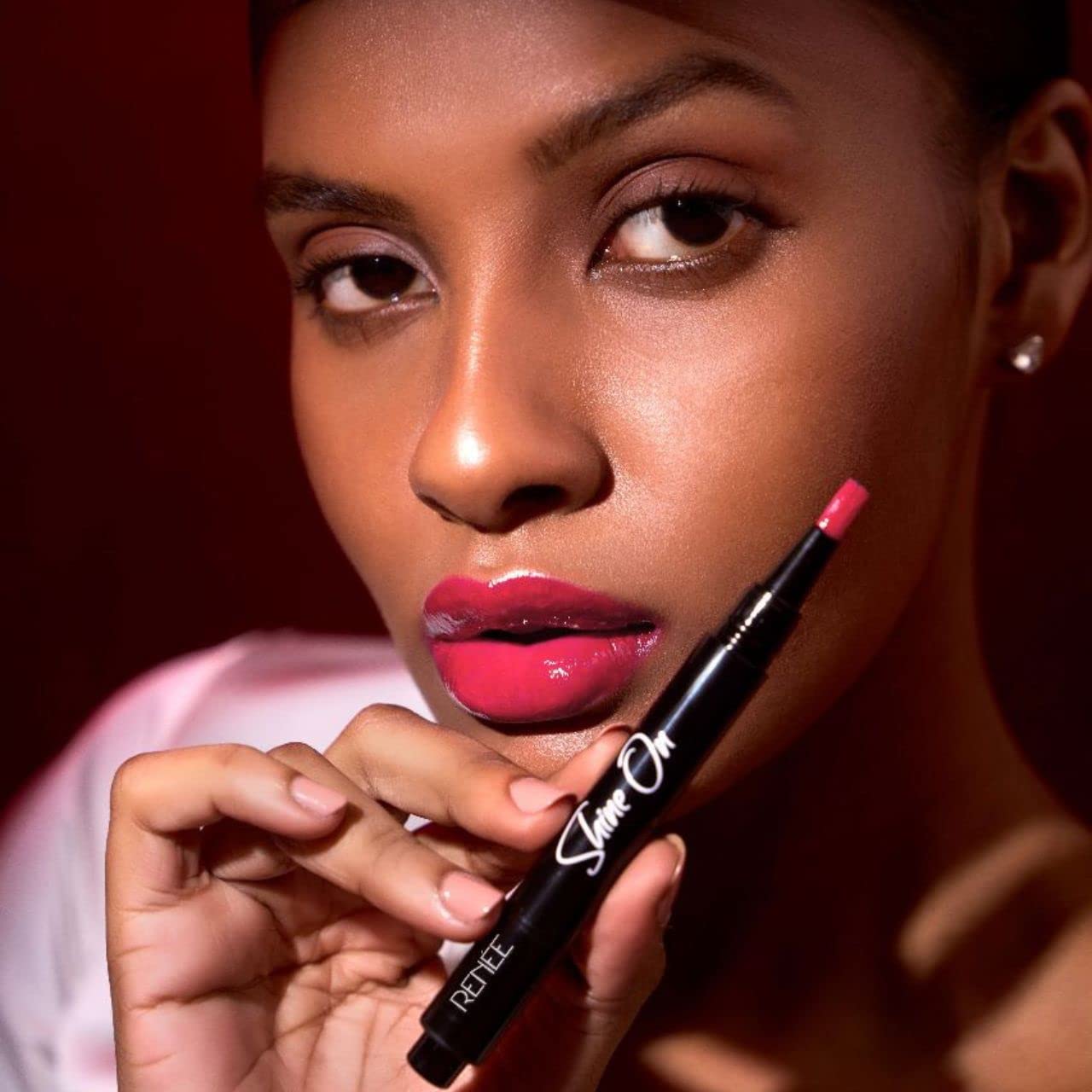 RENEE Shine on Lip Lacquer Celestial Coral 1.8ml - Long Lasting, Lightweight, Non Drying & Non Sticky - High Gloss, Intense Color & Glassy Shine SaumyasStore