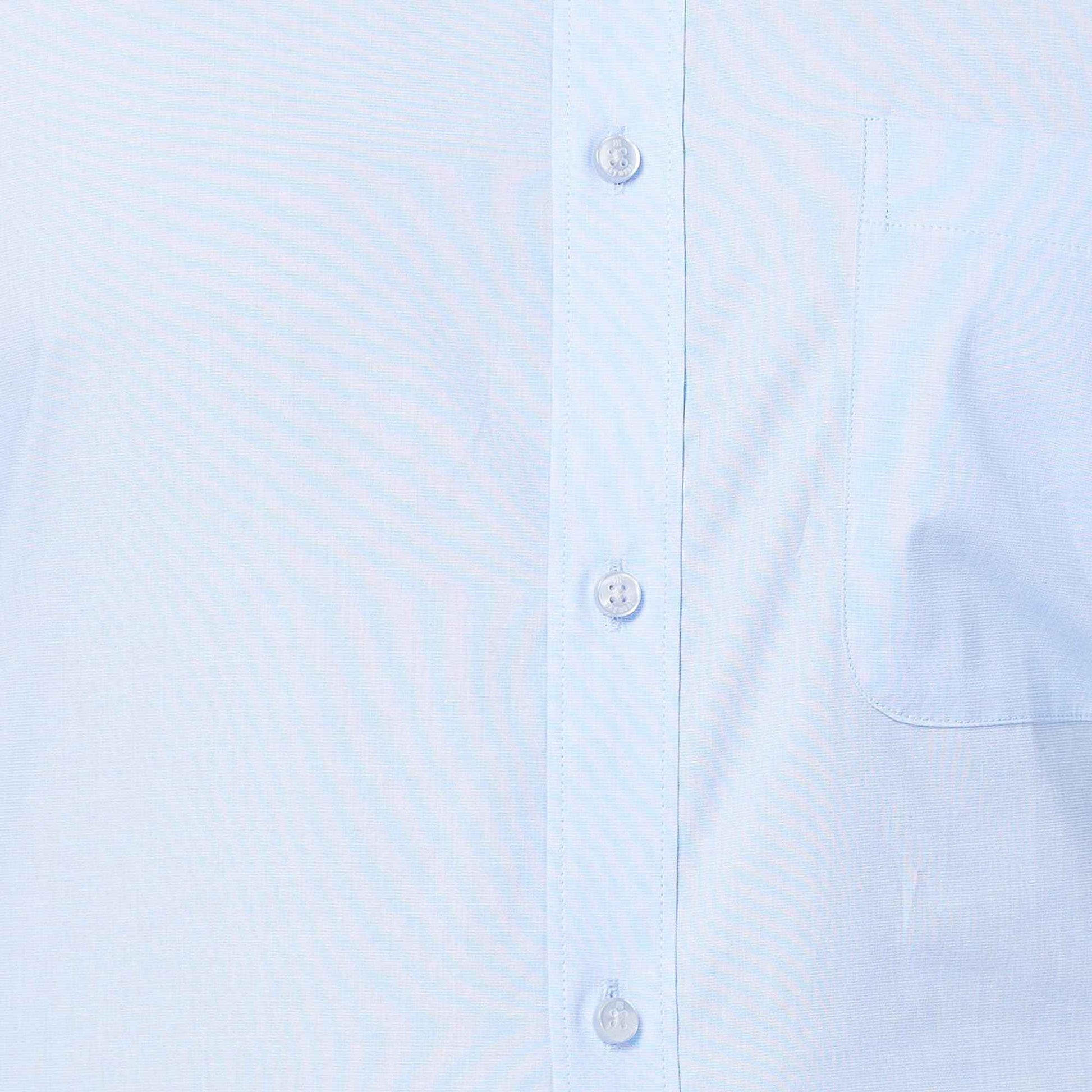 Raymond Men's Slim Fit Pure Cotton Structure Pattern Semi Cutaway Collar Full Sleeve Formal Shirt (Size: 40)-RMSX12860-B2 Light Blue SaumyasStore