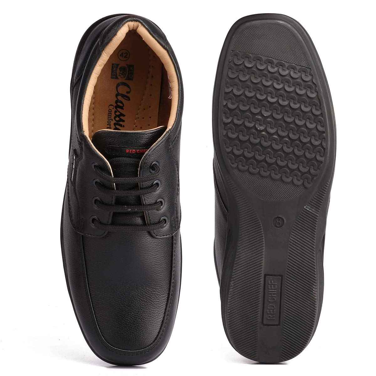 Red Chief Black Leather Formal Derby Shoes for Men_Size 8_UK_RC3506 001 SaumyasStore