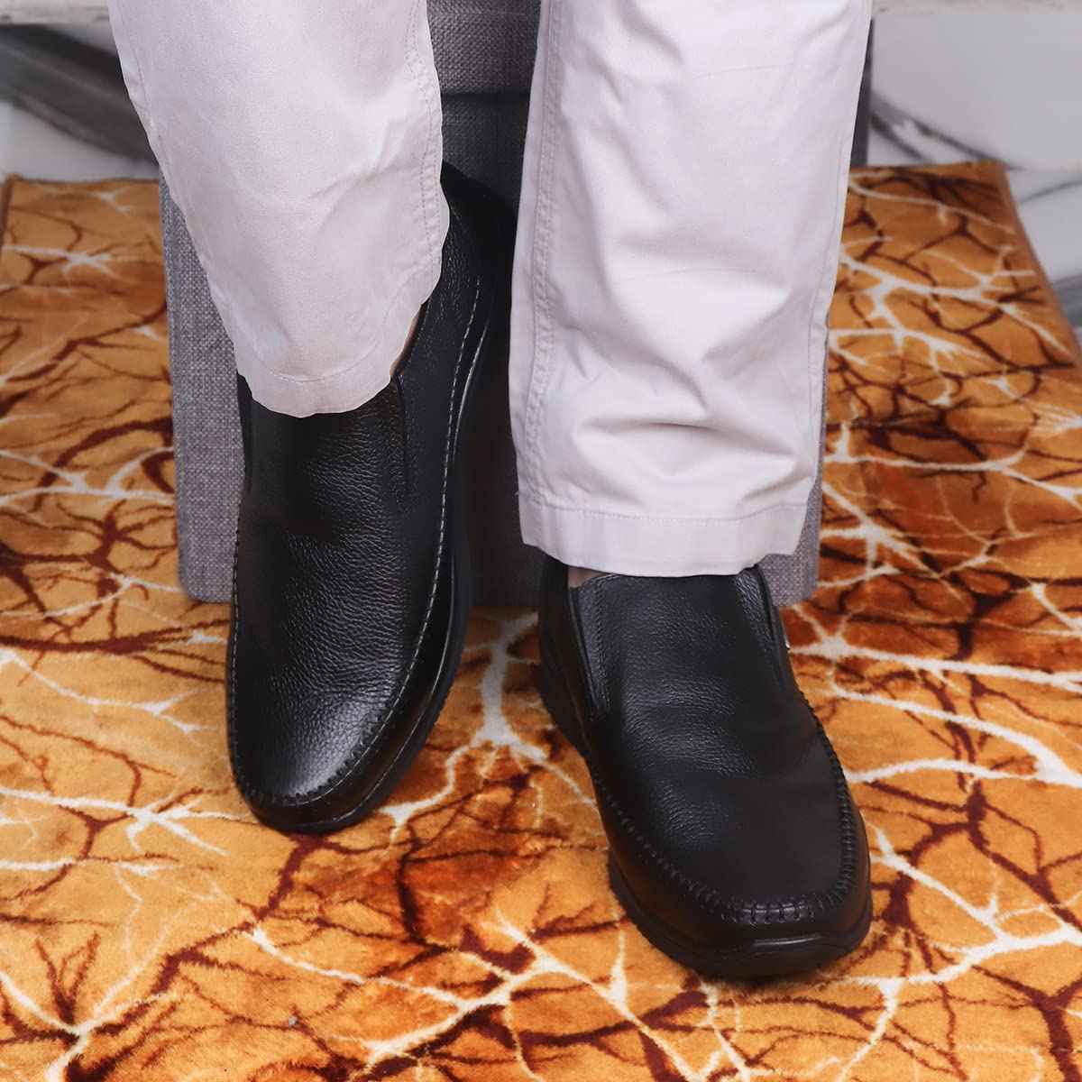 Red Chief Classic Slip On | Men's Formal Shoes for Office | Rubber Sole | Black |Size 8 UK | RC3836 SaumyasStore