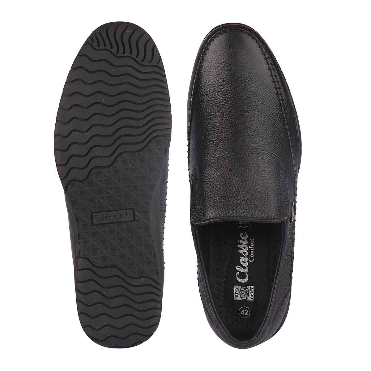 Red Chief Classic Slip On | Men's Formal Shoes for Office | Rubber Sole | Black |Size 8 UK | RC3836 SaumyasStore