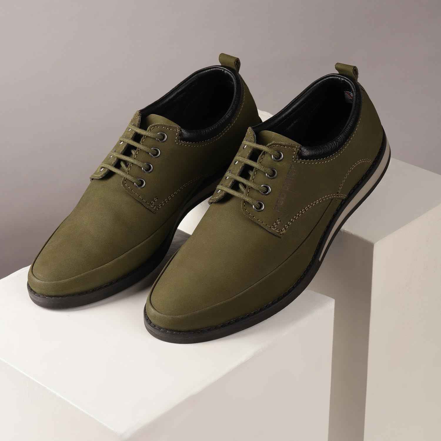 Red Chief Derby Lace Up | Men's Formal Shoes for Office | Olive/Green | Size 8 UK | RC3485 SaumyasStore