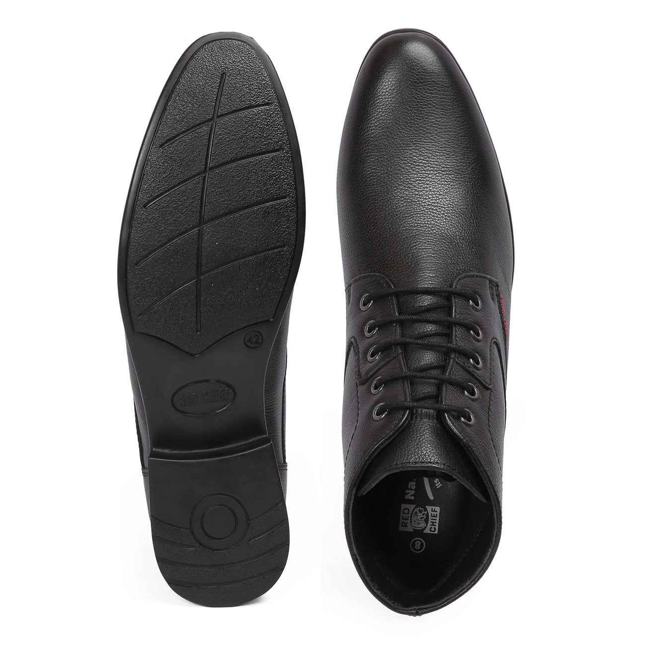 Red Chief Derby Lace Up | Men's Formal Shoes for Office | PU Sole | Black |Size 8 UK | RC3545 SaumyasStore