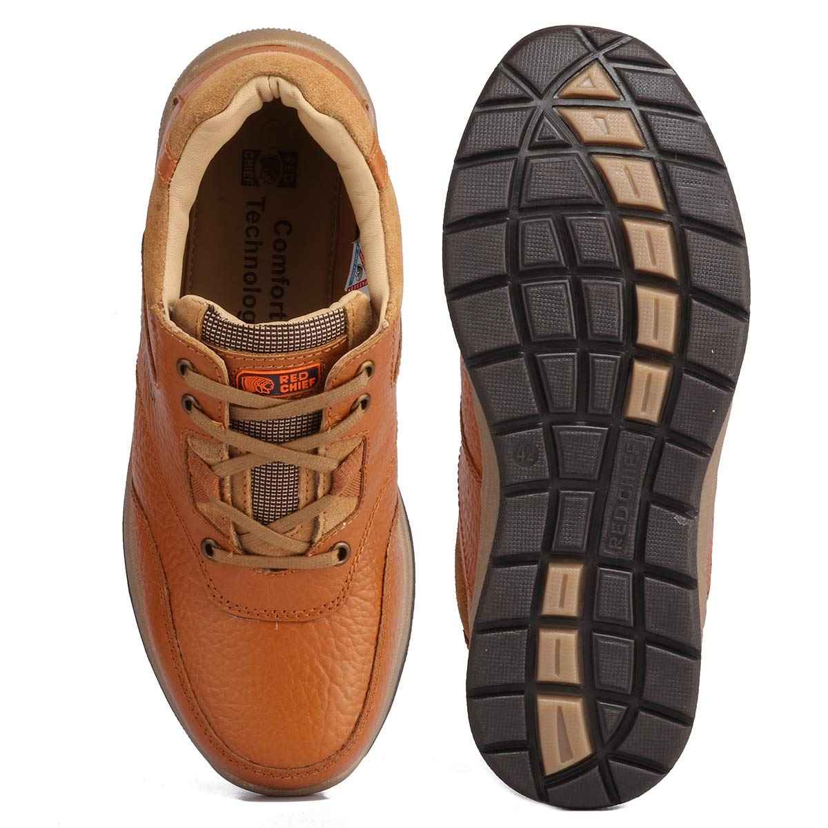 Red Chief Lace Up | Casual Shoes for Men | TPR Sole | Elephant Tan |Size 10 UK | RC3421 SaumyasStore