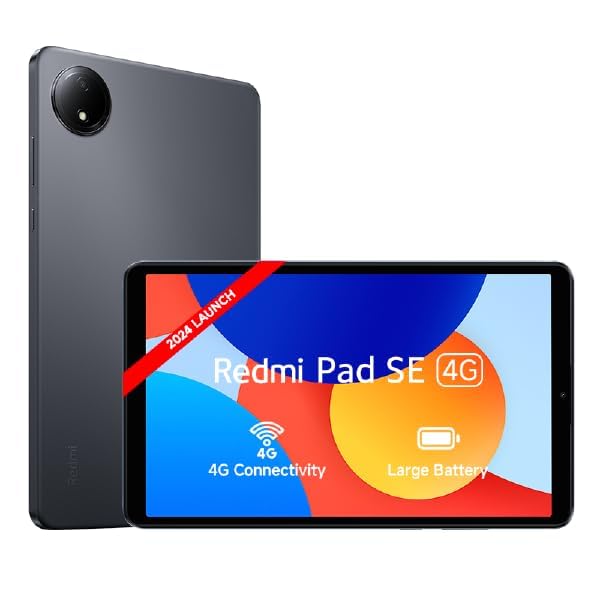Redmi Pad SE 4G | MediaTek Helio G55| 8.7-inc Display | 6650mAh Battery | 90Hz Smooth Refresh Rate| 4GB, 64GB | 1340 x 800 Display | 1 Billion Colours | Dolby Atmos | Dual Speakers | Urban Grey SaumyasStore