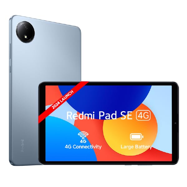 Redmi Pad SE 4G|Mediatek Helio G55| 8.7-Inc Display Bluetooth | 6650Mah Battery | 90Hz Smooth Refresh Rate| 4Gb, 64GB | 1340 X 800 Display | 1 Billion Colours|Dolby Atmos|Dual Speakers | Ocean Blue SaumyasStore
