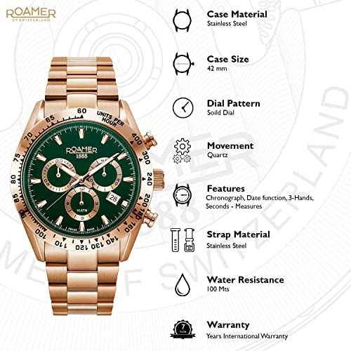 Roamer Analog Green Dial Men's Watch-850837 49 75 20 SaumyasStore